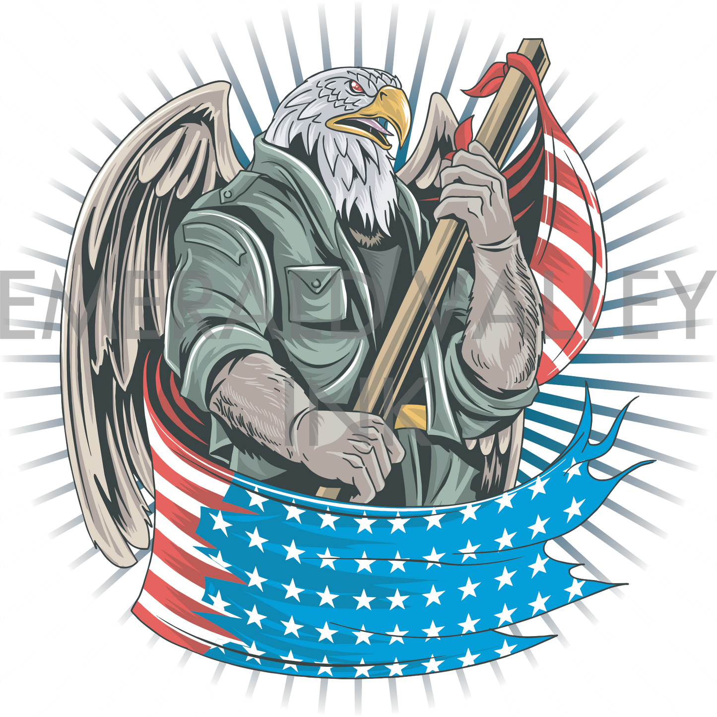 American Eagle Wrapped in Flag