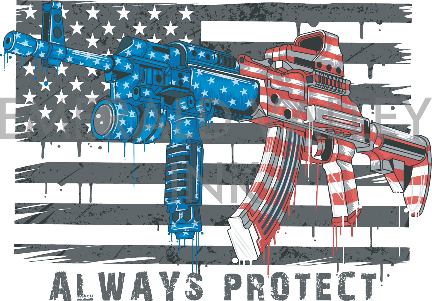 American Flag Colored AK47