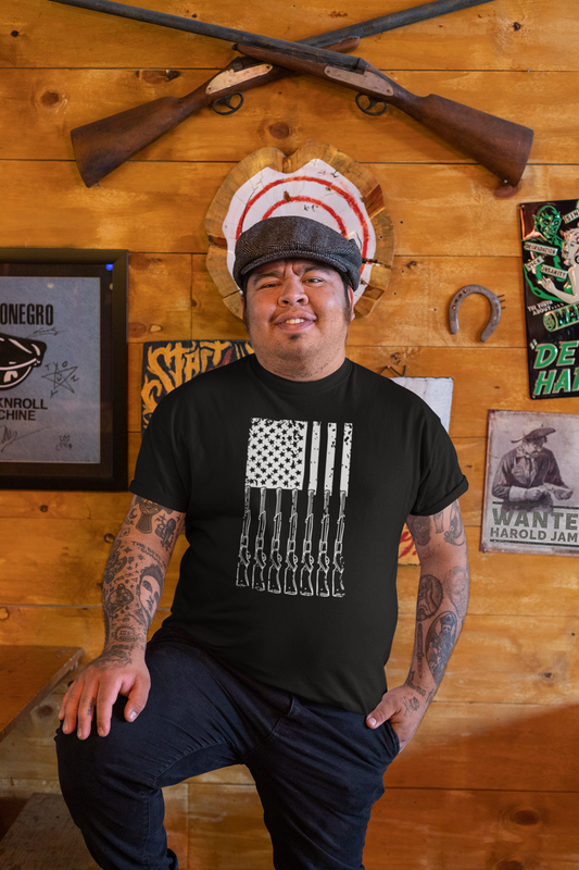 American Flag with Rifles