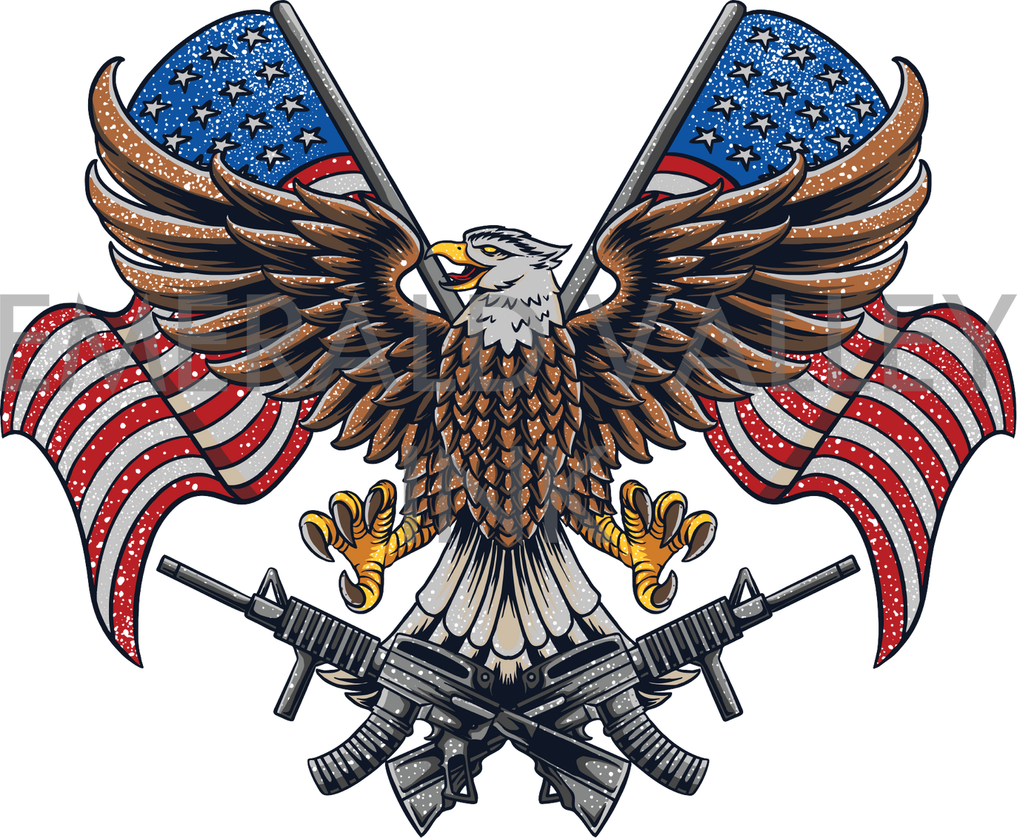 Eagle Flags and rifles