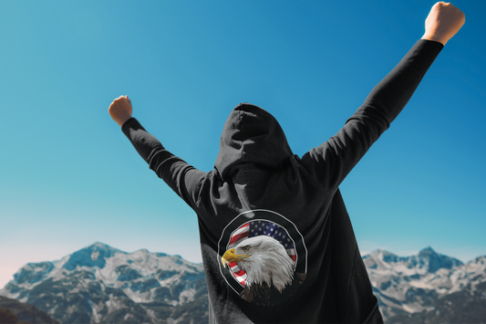 Eagle Head On American Flag