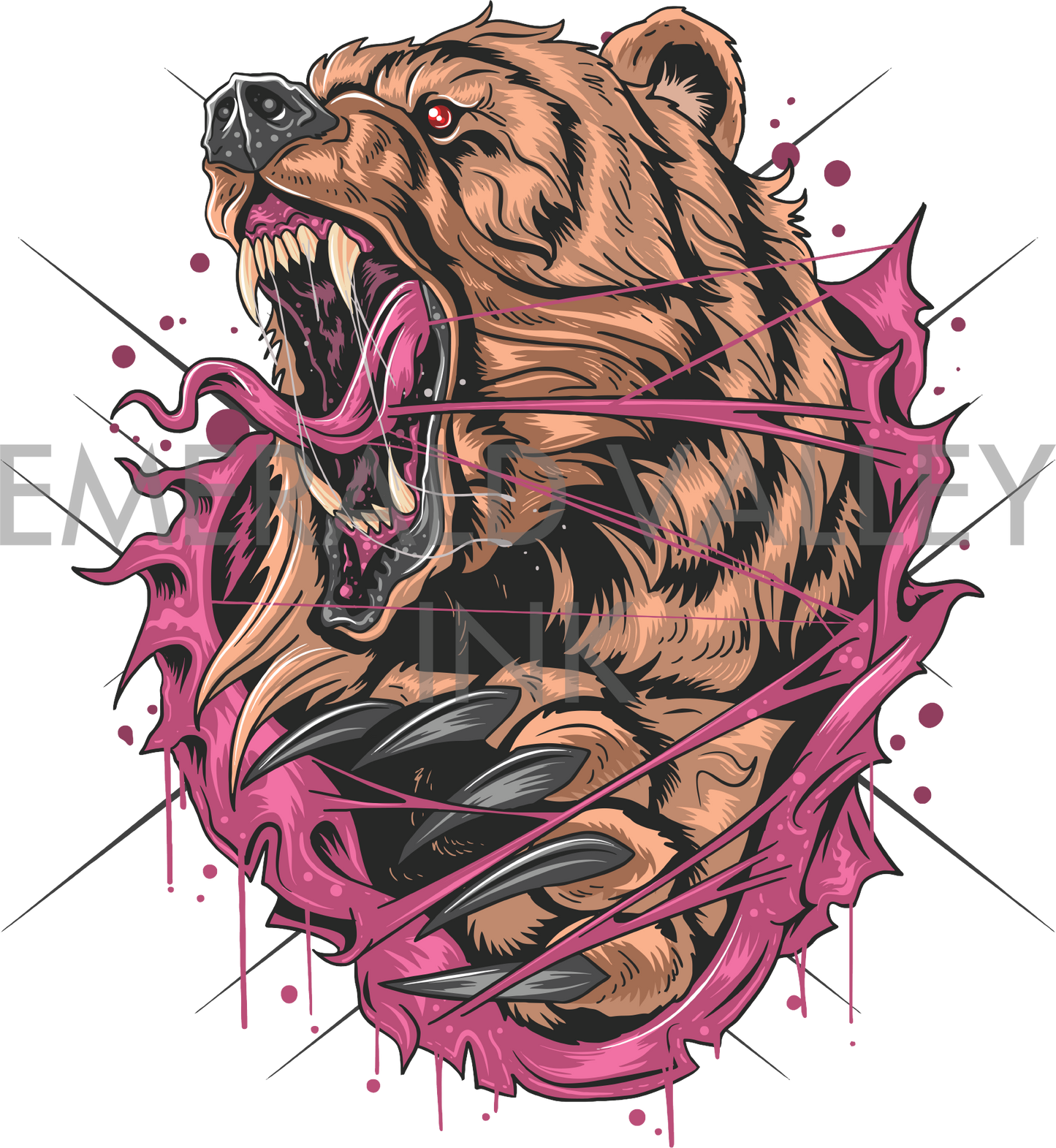 Feirce Grizzly Tearing Through