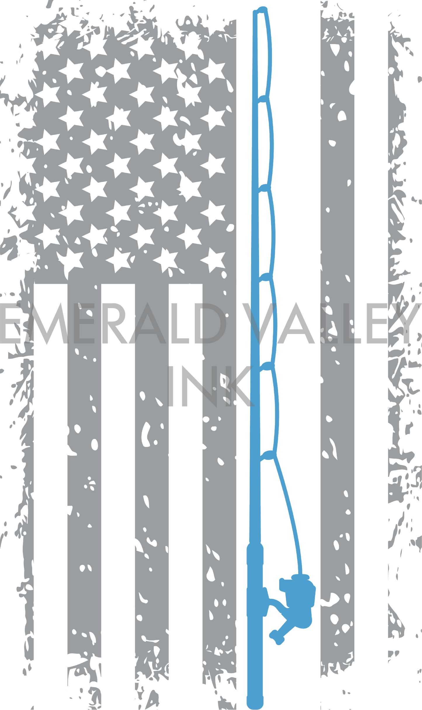 Flag with Blue Fishing Pole