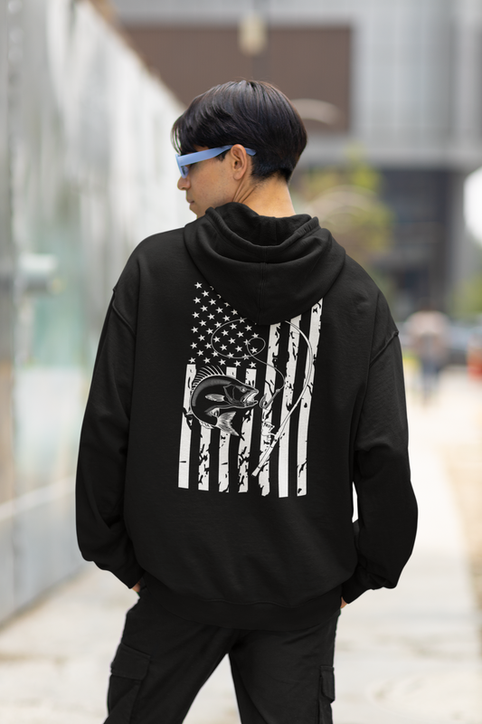 Flag with Fish and Pole