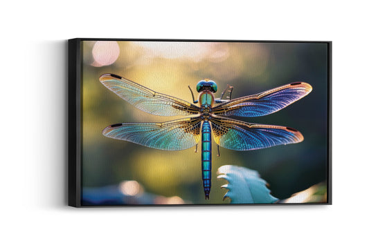 Glimmerflight – Iridescent Grace: Colorful Dragonfly Decor - Nature Wall Art