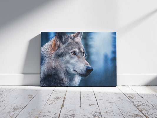 Lone Grace – Forest Guardian: Gray Wolf Decor - Forest Animal Wall Art