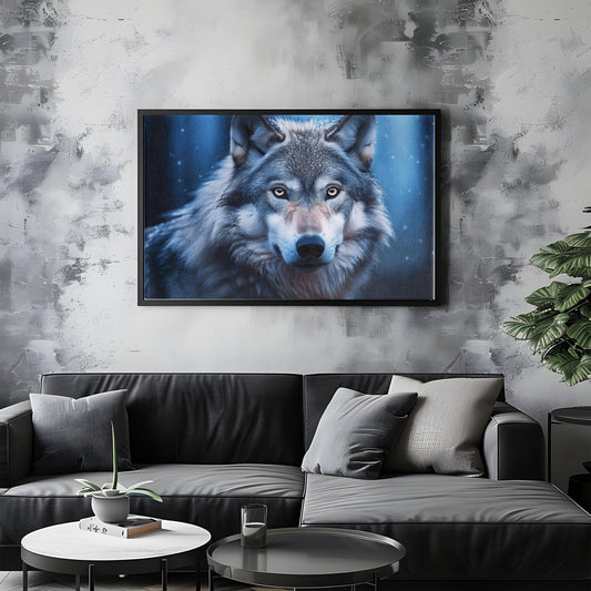 Moonbound – The Watchful Wolf: Wolf Portrait Art - Wild Dog Animal Print