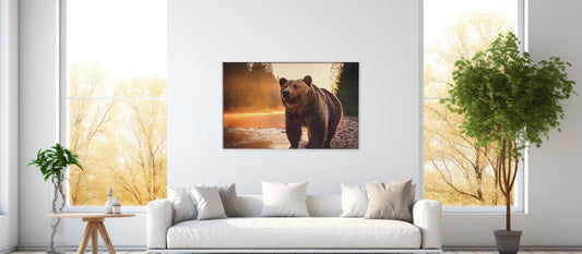 Forest Titan – Calm Power: Grizzly Bear Decor - Forest Animal Wall Art
