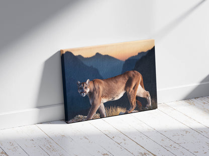 Shadow Stalker – Mountain Ghost: Mountain Lion Art - Solitary Cat Animal