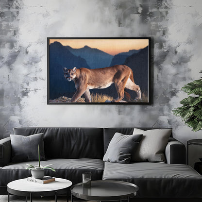 Shadow Stalker – Mountain Ghost: Mountain Lion Art - Solitary Cat Animal