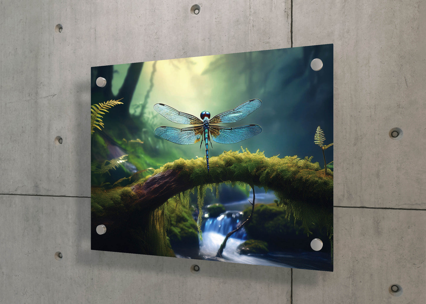 Foglight Flyer – Mystic Wings: Mystic Dragonfly Forest Stream Print