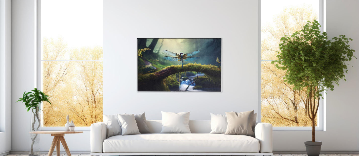 Foglight Flyer – Mystic Wings: Mystic Dragonfly Forest Stream Print