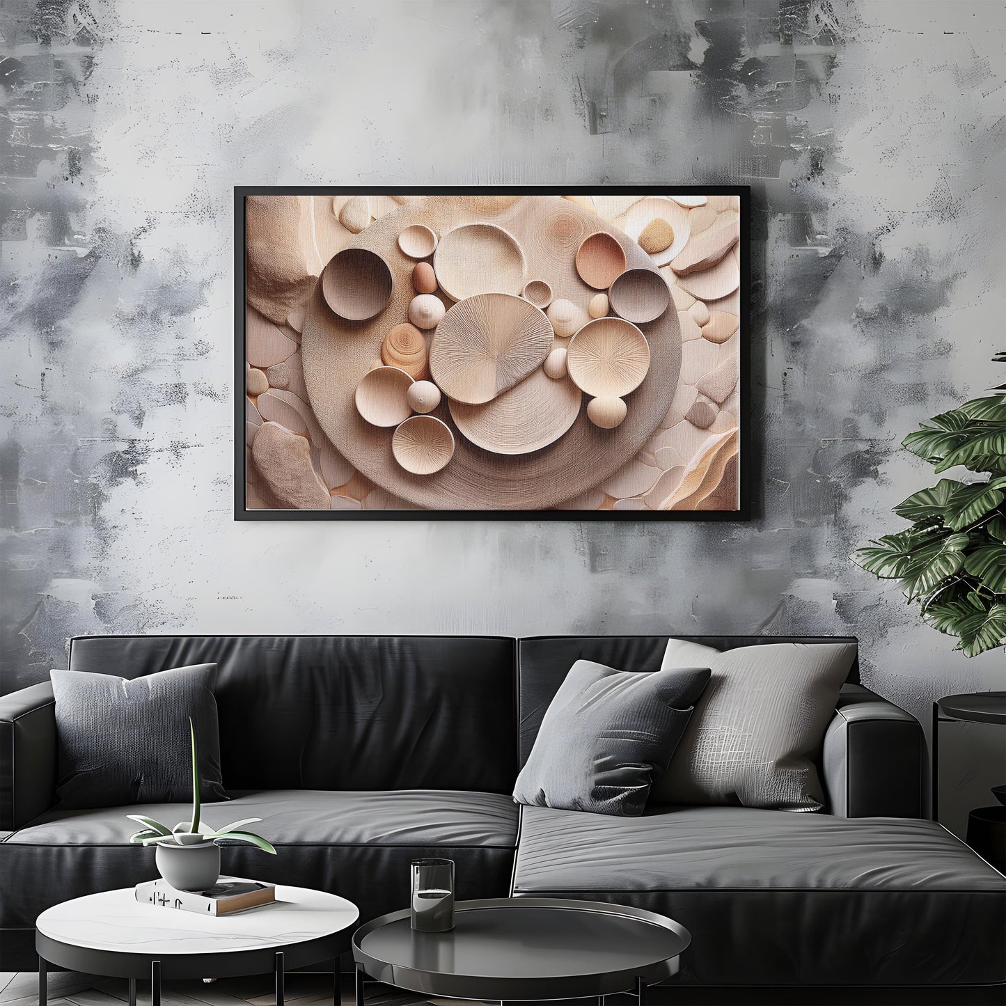 Rooted Forms – Textured Minimalist Print