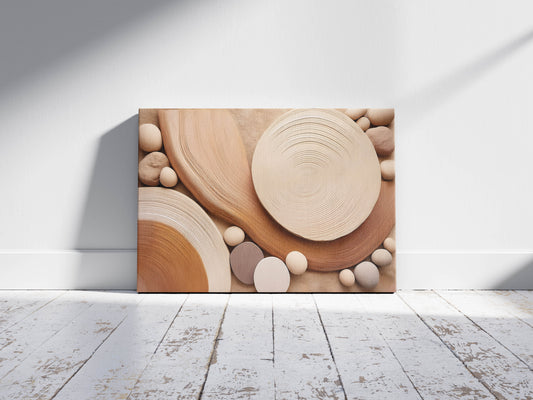Earthen Orbit – Neutral Circle Wall Art