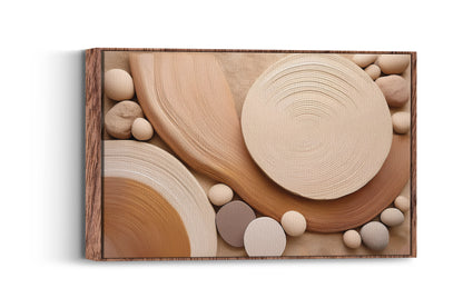 Earthen Orbit – Neutral Circle Wall Art