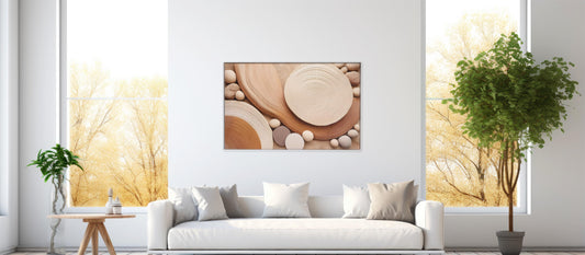 Earthen Orbit – Neutral Circle Wall Art
