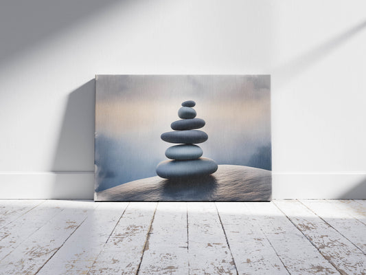 Stone Stillness – Zen Balance Wall Art
