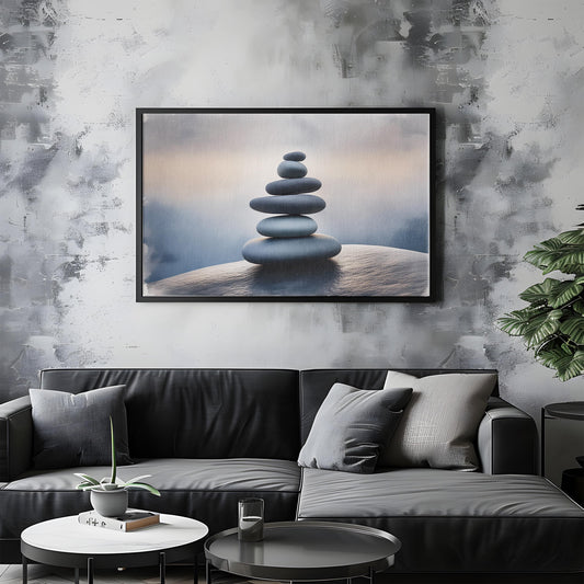 Stone Stillness – Zen Balance Wall Art