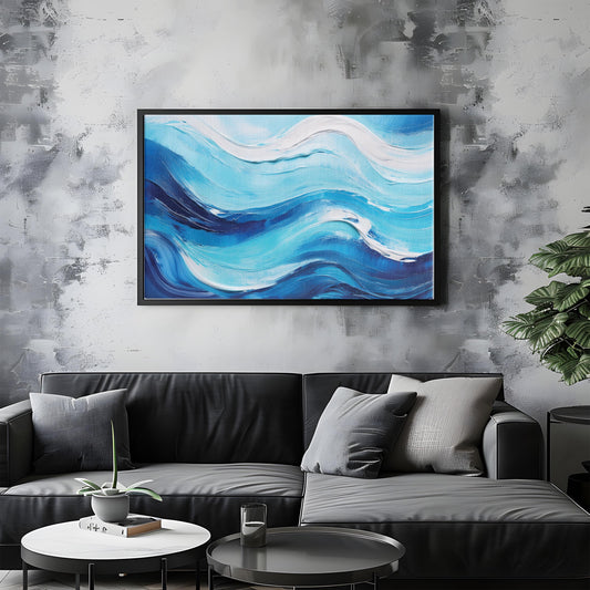 Midnight Surf – Modern Ocean Waves Print