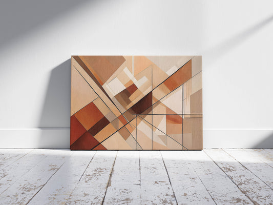 Large Abstract Shapes - Modern Beige Decor