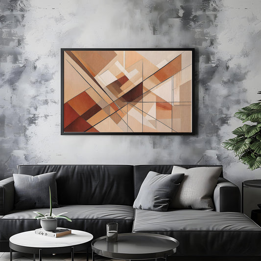 Large Abstract Shapes - Modern Beige Decor