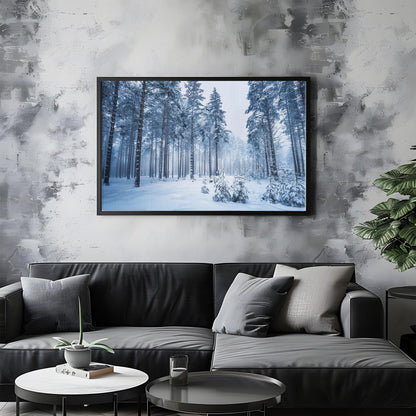 Frozen Calm – Snowy Woodland Wall Art