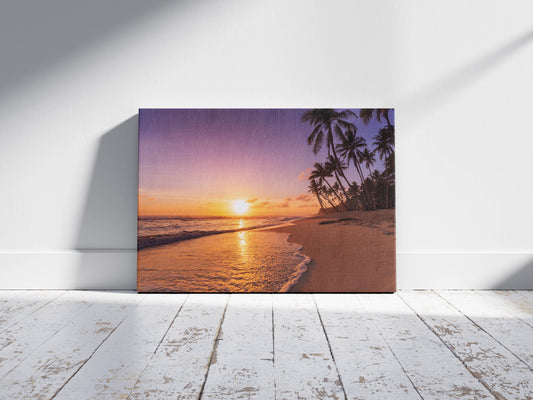 Island Glow – Sunset Beach Wall Art