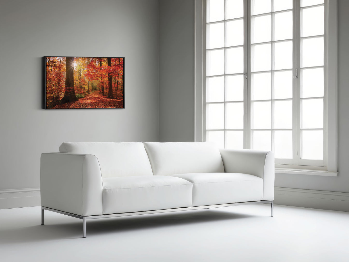 Crimson Fall – Autumn Forest Wall Art