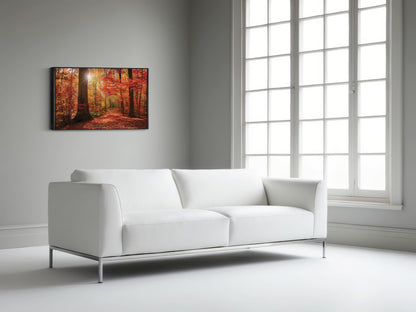 Crimson Fall – Autumn Forest Wall Art