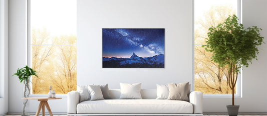 Moonlit Ascent – Nighttime Mountain Decor
