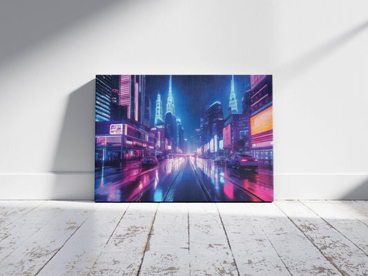 Cyber Glow – Urban Reflections Print