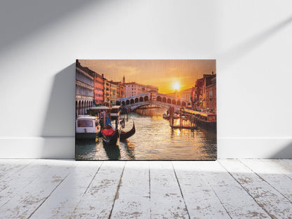 Sunset Serenade on the Canals: Italy Travel Decor - European Wall Art