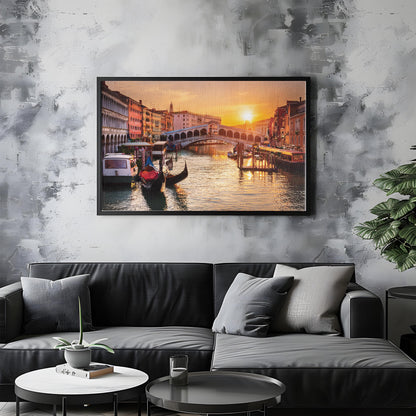Sunset Serenade on the Canals: Italy Travel Decor - European Wall Art