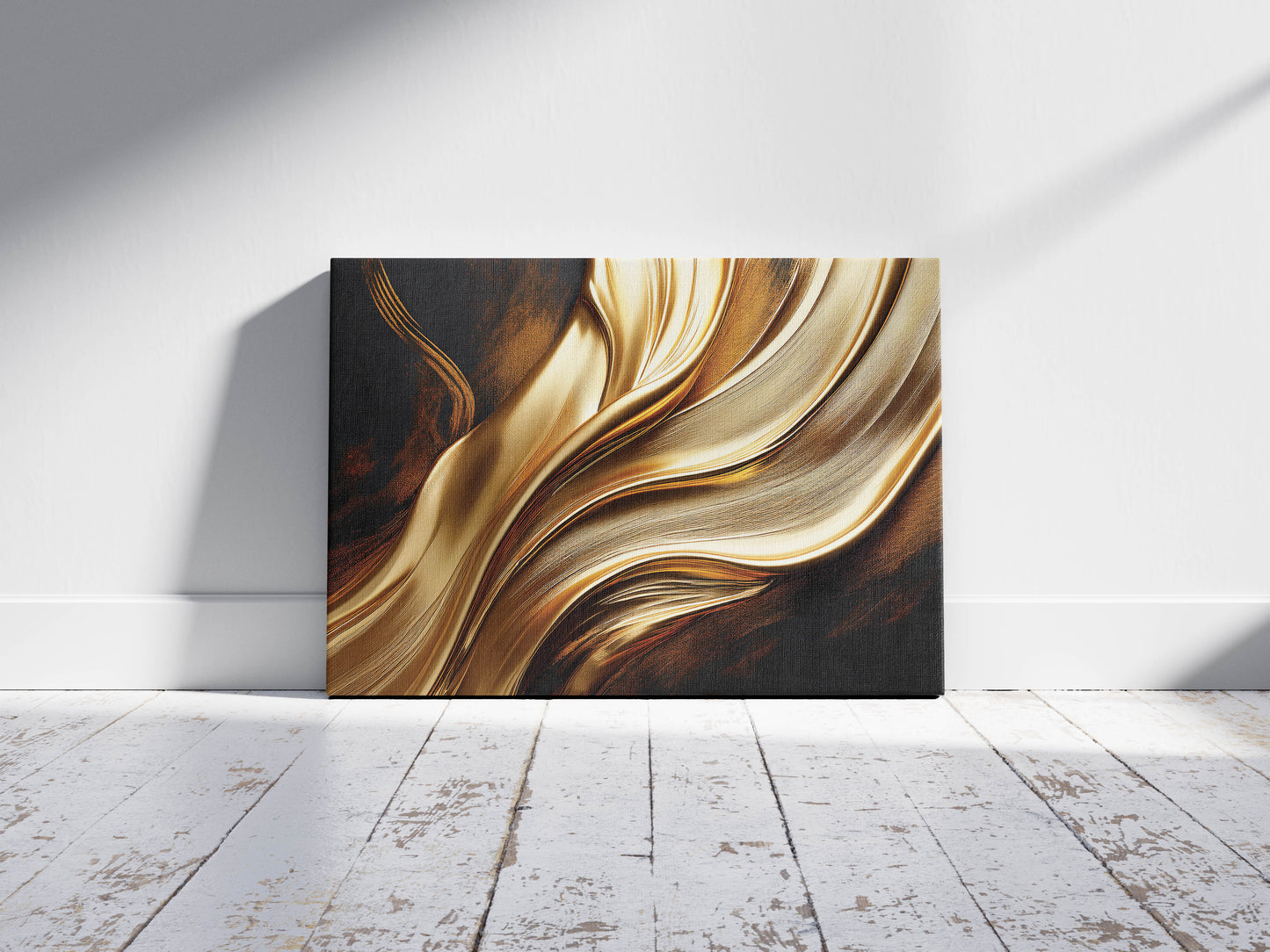Golden Whispers – Elegant Black & Gold Canvas