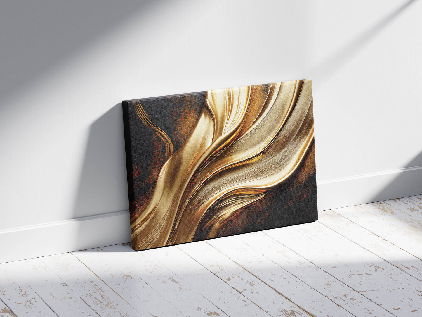 Golden Whispers – Elegant Black & Gold Canvas