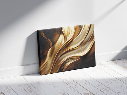Golden Whispers – Elegant Black & Gold Canvas