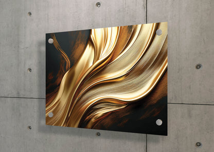 Golden Whispers – Elegant Black & Gold Canvas