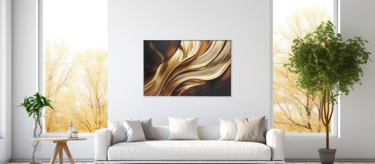 Golden Whispers – Elegant Black & Gold Canvas