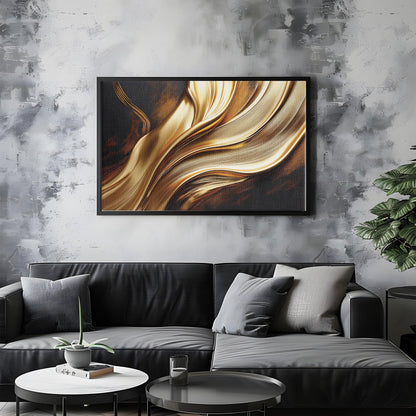 Golden Whispers – Elegant Black & Gold Canvas