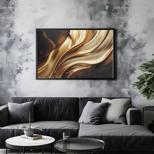 Golden Whispers – Elegant Black & Gold Canvas