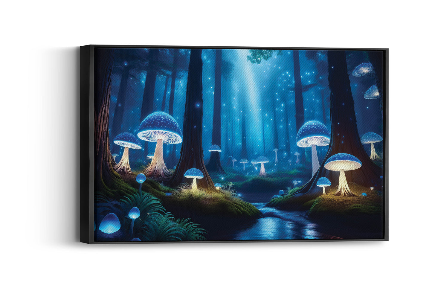 Moonlit Mushrooms & Fairy Whispers: Fairy Mushroom Art - Magical Forest Scene