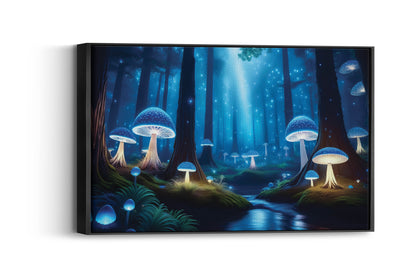 Moonlit Mushrooms & Fairy Whispers: Fairy Mushroom Art - Magical Forest Scene
