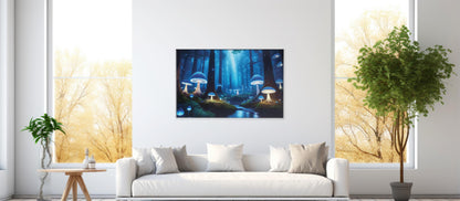 Moonlit Mushrooms & Fairy Whispers: Fairy Mushroom Art - Magical Forest Scene