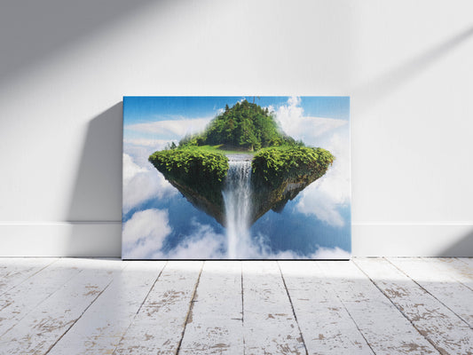 Ethereal Isle in the Clouds: Floating Island Art - Surreal Landscape