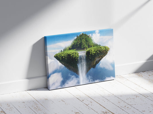 Ethereal Isle in the Clouds: Floating Island Art - Surreal Landscape