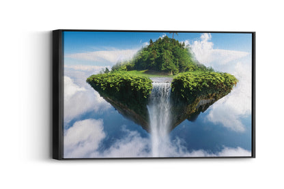 Ethereal Isle in the Clouds: Floating Island Art - Surreal Landscape