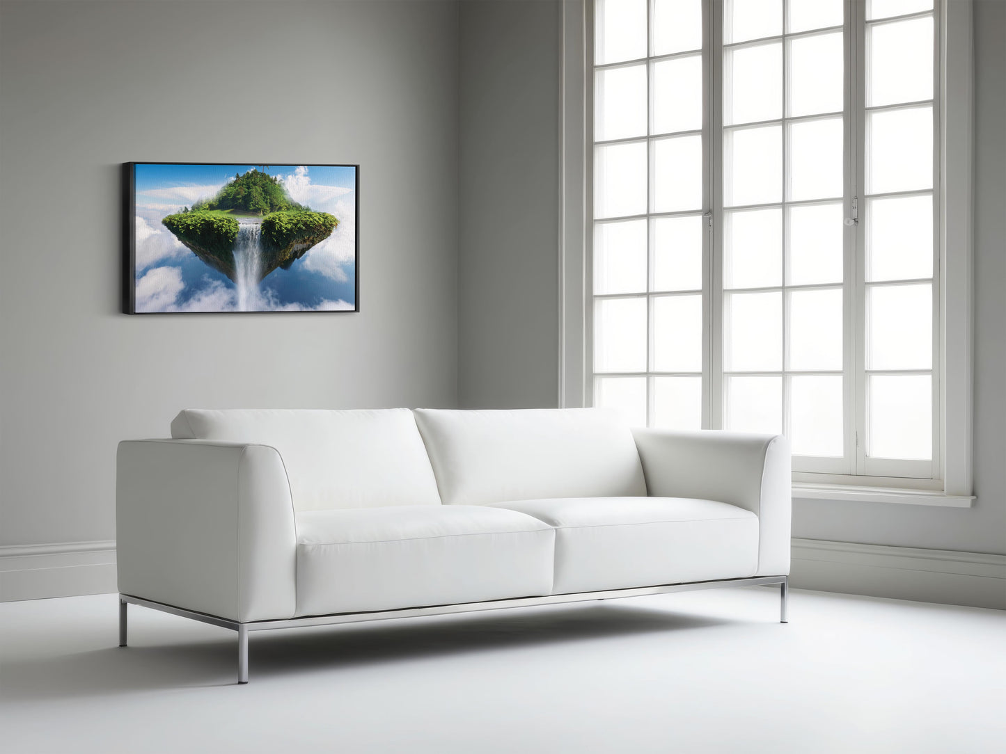 Ethereal Isle in the Clouds: Floating Island Art - Surreal Landscape
