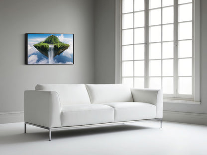 Ethereal Isle in the Clouds: Floating Island Art - Surreal Landscape