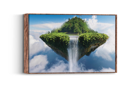 Ethereal Isle in the Clouds: Floating Island Art - Surreal Landscape