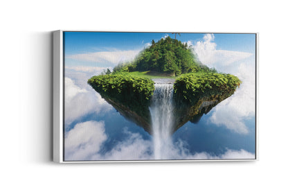 Ethereal Isle in the Clouds: Floating Island Art - Surreal Landscape